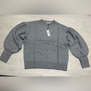 Martha Stewart cashmere/ wool crew neck Puff Sleeve Sweater